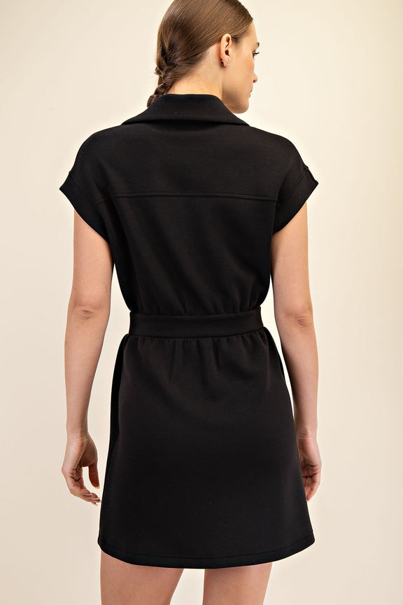 black scuba mini dress Major Moves Scuba Micro Mini Dress - Black