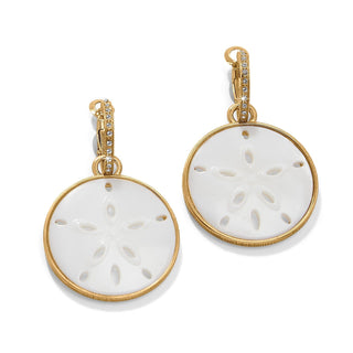 Del Mar Charm Hoop Earrings • Gold & Pearl