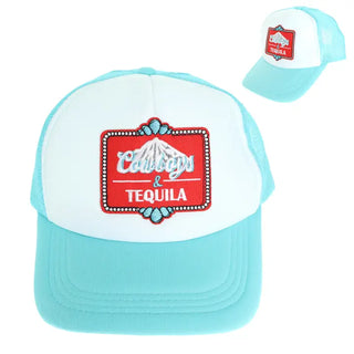Cowboys & Tequila Mesh Backing Baseball Cap • Blue