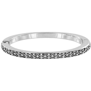 Diamond Hinged Bangle • Silver