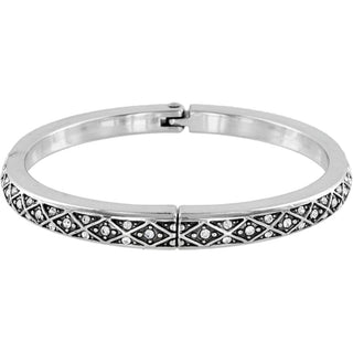 Diamond Hinged Bangle • Silver