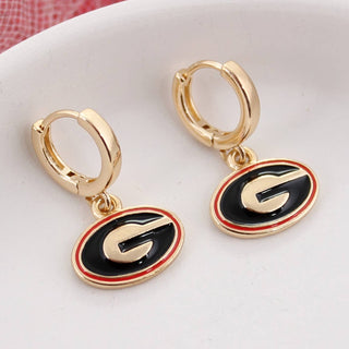 Georgia Huggie Hoop Earring • Enamel Logo