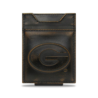 Georgia Bulldogs Magnetic Front Pocket Wallet • Burnished Leather