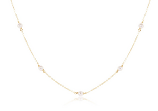 15" Choker Simplicity Chain Gold • 4mm Pearl