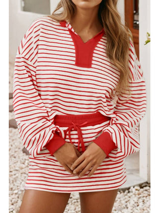 Call Me Lovley Stripe Skort Set • Red