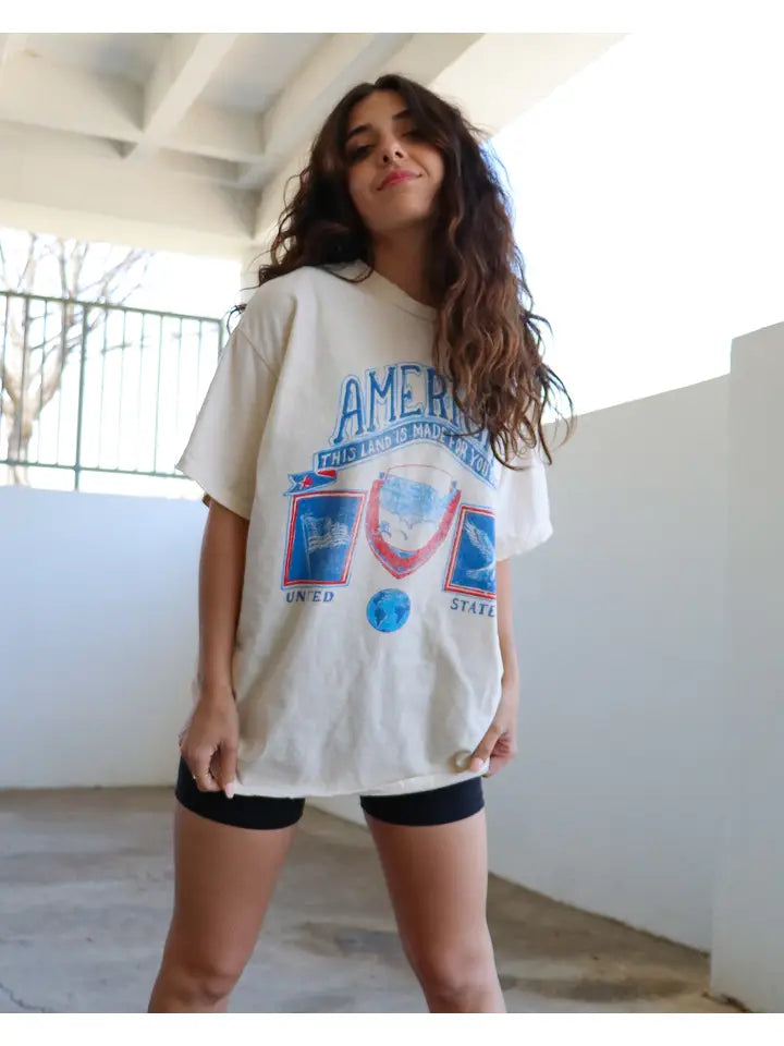 4th of July America Patch Tee • White