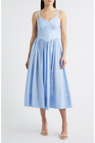 Shayla Striped Midi Dress • Sky Blue
