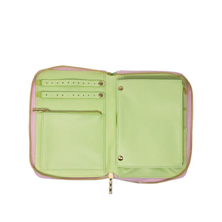 Travel Jewelry Folio • Textured Palm Stripe