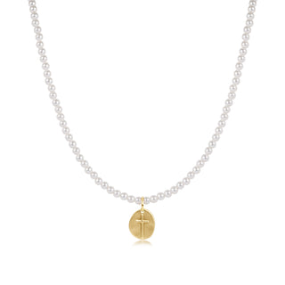 17" Choker Classic Pearl 3mm Bead - Inspire Small Gold