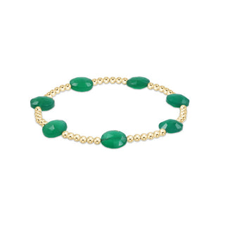 Extends Admire Gold 3mm Bead Bracelet • Green Onyx