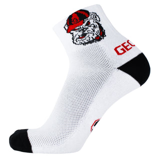 Georgia Bulldogs White Quarter Socks