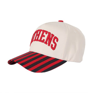 Athens Word, Georgia Stripe Hat • Cream & Red