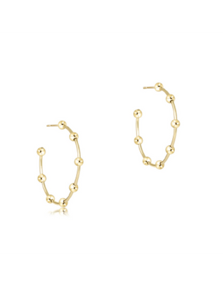 Beaded Simplicity 1.5" Post Hoop • Gold 4mm