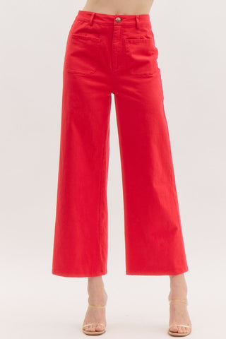 Laid Back Crop Pant • Red