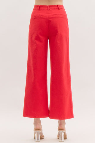 Laid Back Crop Pant • Red