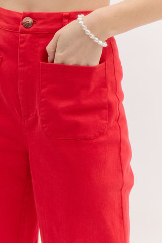 Laid Back Crop Pant • Red