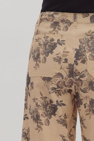 Julia Floral Cropped Pant • Taupe