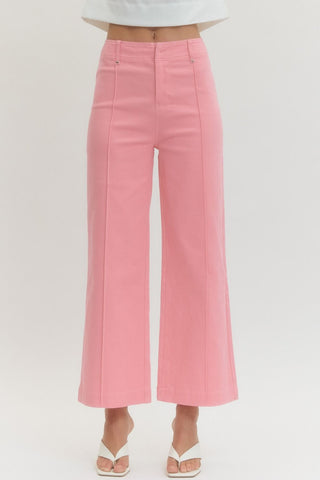 Collins High Rise Wide Leg Pants • Pink