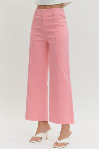 Collins High Rise Wide Leg Pants • Pink