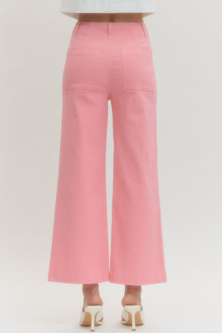 Collins High Rise Wide Leg Pants • Pink