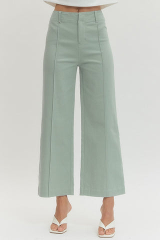 Collins High Rise Wide Leg Pants • Seafoam