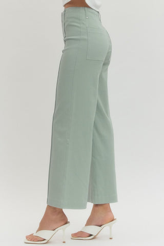 Collins High Rise Wide Leg Pants • Seafoam