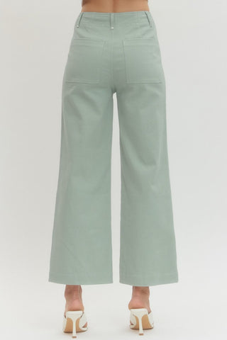 Collins High Rise Wide Leg Pants • Seafoam