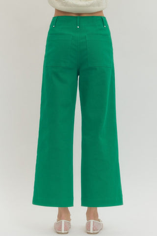 Collins High Rise Wide Leg Pants • Green