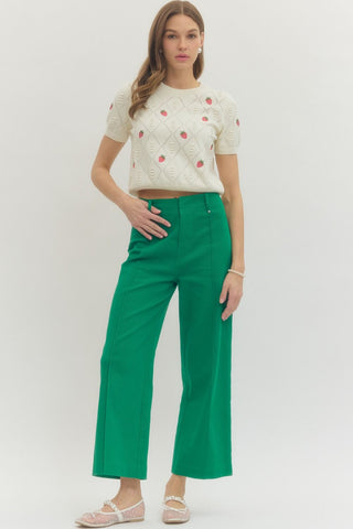 Collins High Rise Wide Leg Pants • Green