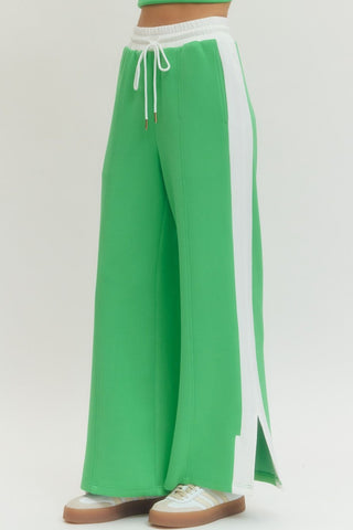 Cheyenne Wide Leg Knit Pants • Kelly Green