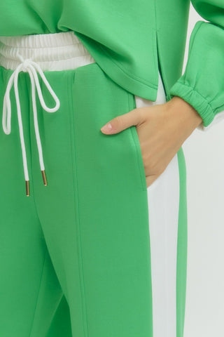 Cheyenne Wide Leg Knit Pants • Kelly Green