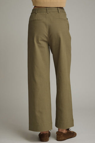 Nova Scallop Accent Wide Leg Pants • Olive