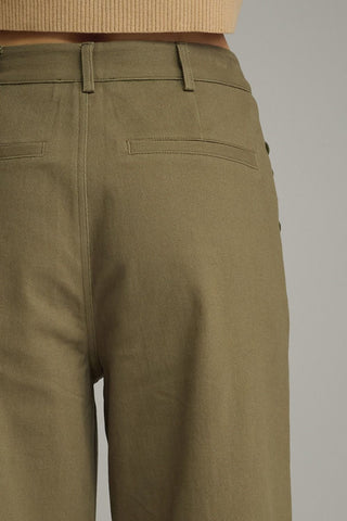 Nova Scallop Accent Wide Leg Pants • Olive