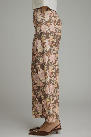 Fall Florals Printed Pants • Brown