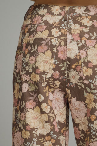 Fall Florals Printed Pants • Brown