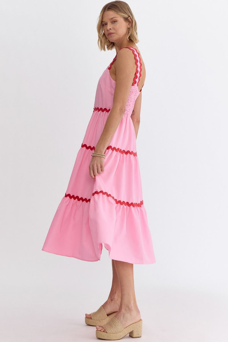 Allie Midi Dress • Pink