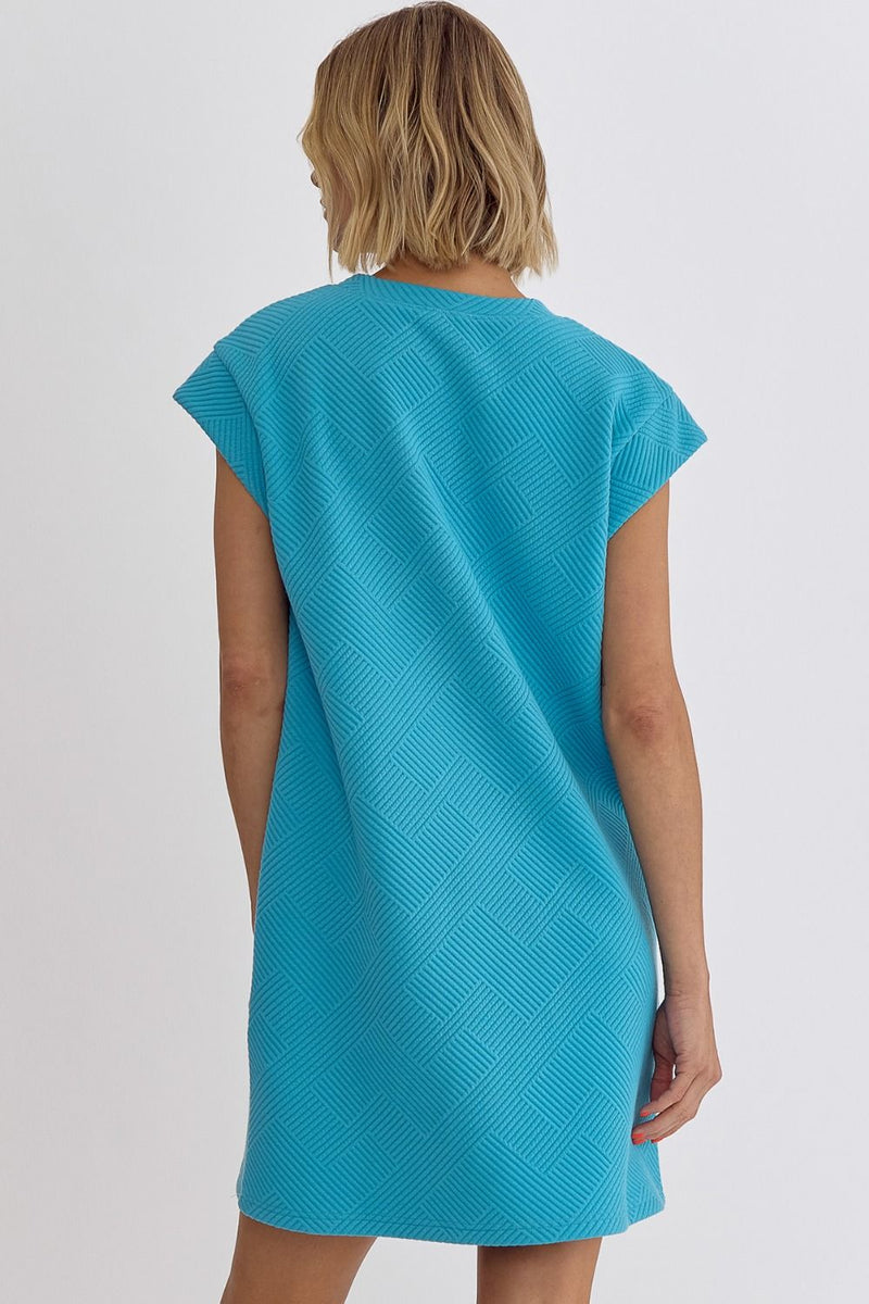 Basic Knit Mini Dress • Aqua