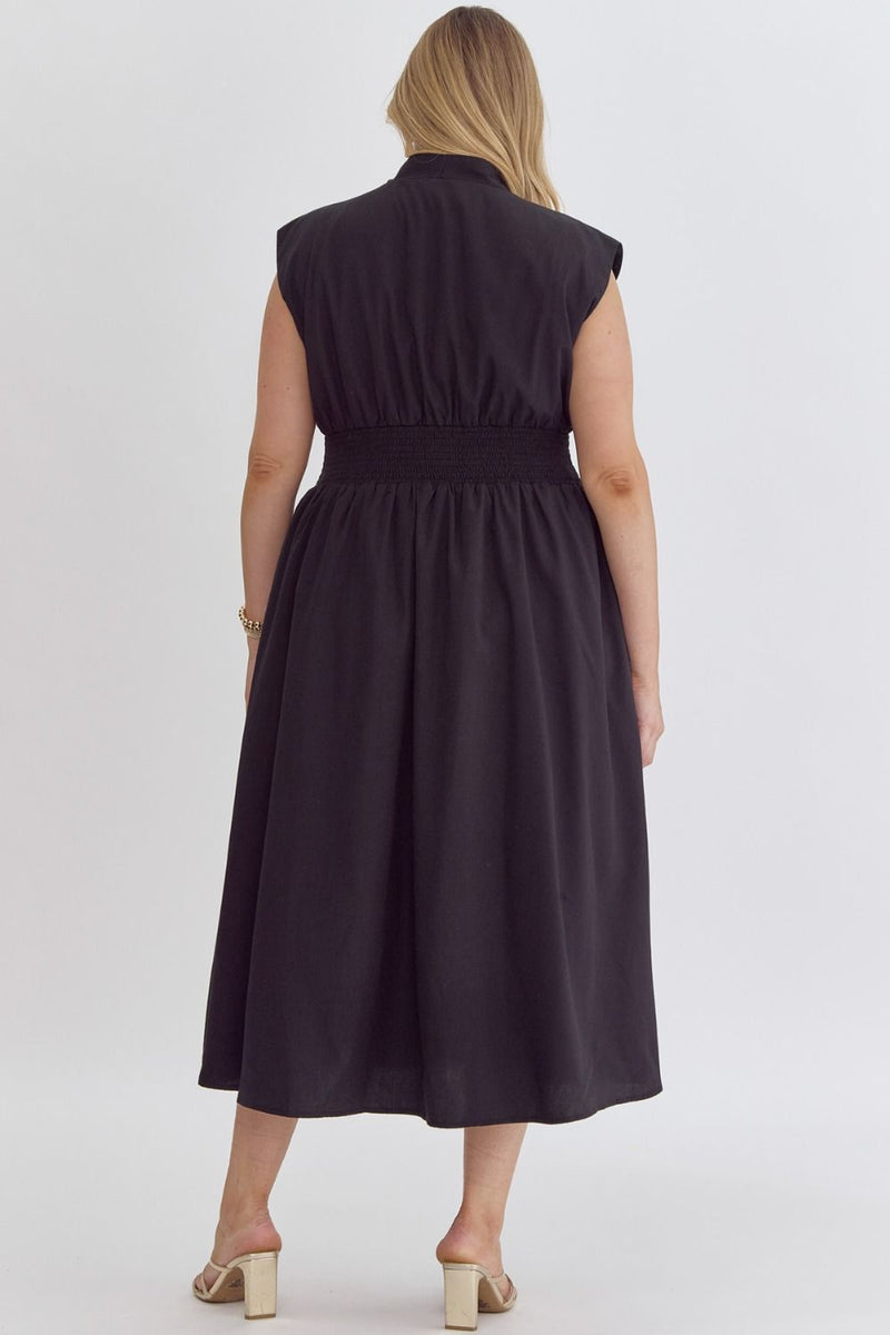 Kendal Midi Dress • Black • Plus