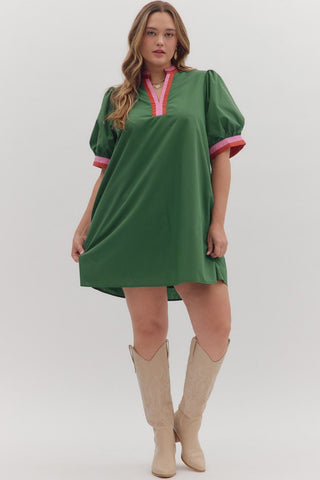 Annisa Pullover Mini Dress PLUS • Heather Green