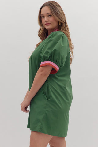 Annisa Pullover Mini Dress PLUS • Heather Green