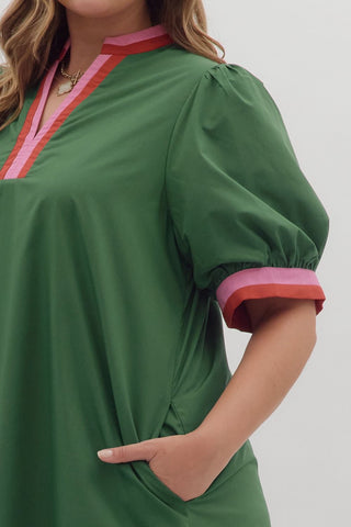 Annisa Pullover Mini Dress PLUS • Heather Green