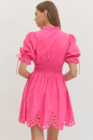 Charlie Scalloped-Hem Dress • Barbie Pink