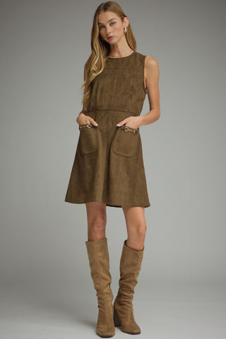 Noelani Sleeveless Mini Dress • Wood