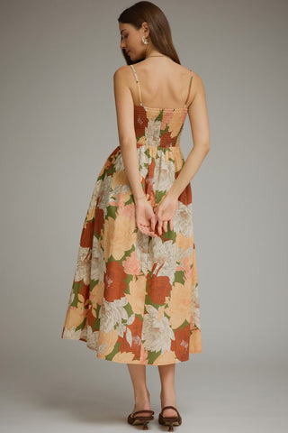Lizzie Fall Floral Sleeveless Dress • Olive
