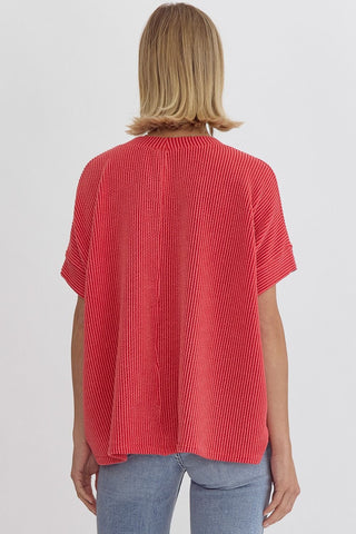 Mag Ribbed Top • Red