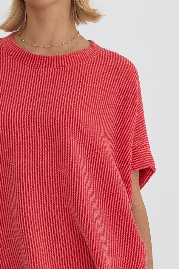 Mag Ribbed Top • Red