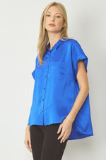 For The Love Satin Top • Royal