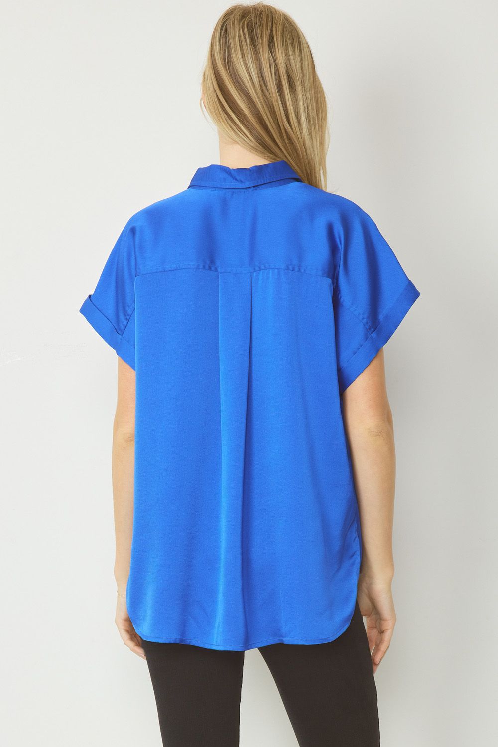 For The Love Satin Top • Royal