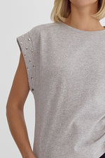 Memo Stud Top • Heather Grey