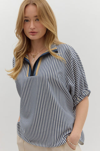 Anderson Striped Top • Navy